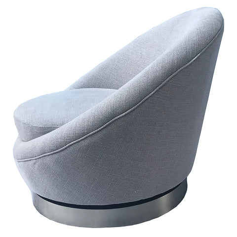 Amour Swivel Lounge Chair Modern Couture - Stone & Silver