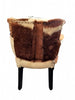 Bilboa Dining Chair / Occasional Chair Tan & White Goat Hide
