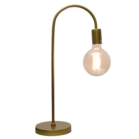 Curved Industrial Modern Minimalist Gold Table Lamp Light