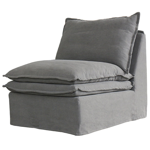 Santa Monica Luxurious Modern Designer Sofa / Lounge Club Chair - Grey Linen