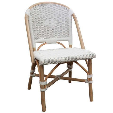 Weave Dining Chair Stylish White / Natural Rattan