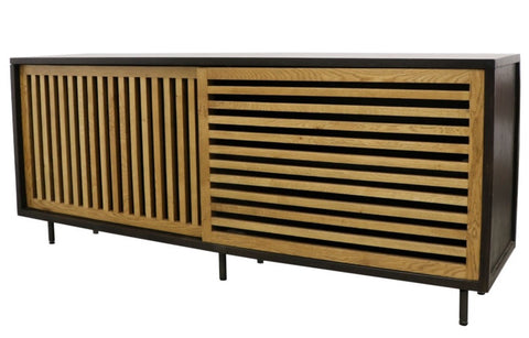 Barrett Sideboard Entertainment Unit With Oak Sliding Doors Modern Chic