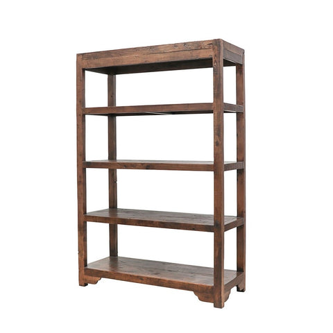 Wooden Bakers Rack Rustic Characterful Four Tier Library Bookshelf Bookcase / Entertainment Unit French Country Industrial Chic