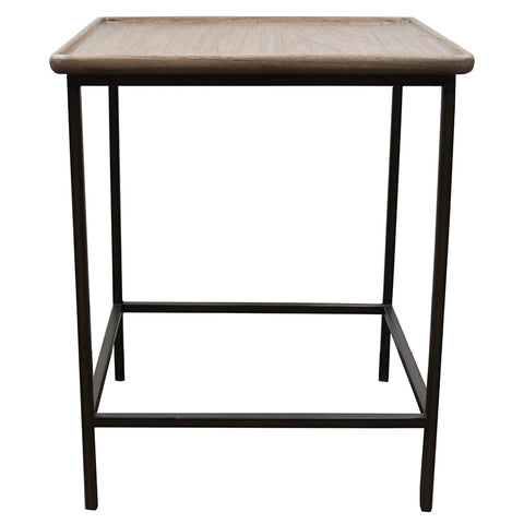 Valour Modern Rectangle Wood & Iron Side Table