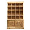 Cuba Reclaimed Pine Hutch Dresser / Sideboard Bookcase With Sliding Cupboard Doors