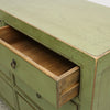 Distressed Green Oriental 6 Drawer Dresser / Commode