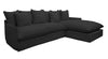 Lotus Luxurious Modern Slipcover 2.5 Seater Modular Sofa / Lounge RH Chaise Black Colour