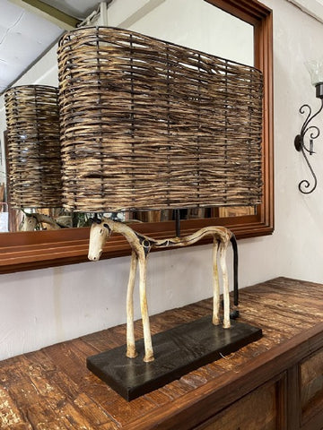 Lampara Caballo Horse Table Lamp With Splitwood Vera Shade - Hector Montero