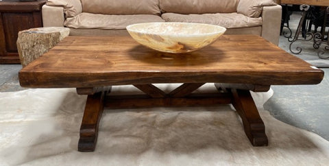 Sabino Wood Rustic Chic Thick Cut Coffee Table