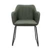 Folio Green Fabric & Sleigh Metal Frame Dining Chair