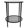 Frankton Double Tier Side Table / Alcove Table Metal With Glass Top