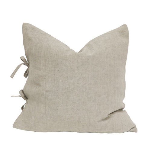 Tully Light Grey Luxury Bow Tied Lounge / Chair Cushion 55cm x 55cm