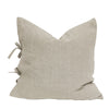 Tully Light Grey Luxury Bow Tied Lounge / Chair Cushion 55cm x 55cm