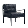 Vienna Vintage Black Leather & Oak Frame Club Chair / Armchair