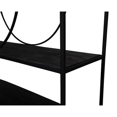 Circle Arty Geometric Black Wood Sideboard / Bookcase / Shelving Unit