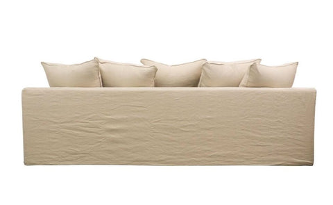 Oatmeal Coloured Keely Slipcover Sofa / Lounge 3 Seater