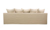 Oatmeal Coloured Keely Slipcover Sofa / Lounge 3 Seater