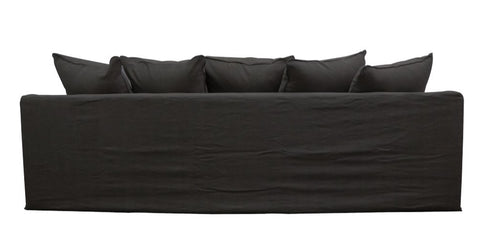 Black Keely Slipcover Sofa / Lounge 3 Seater