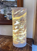 Rustic Onyx Marble Crema Rustico Handturned Lamp - Exquisite Feature Piece & Ambient Lighting