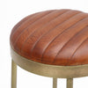 Bar Stool Chandri Hammered Brass & Leather Barstool - 75cm