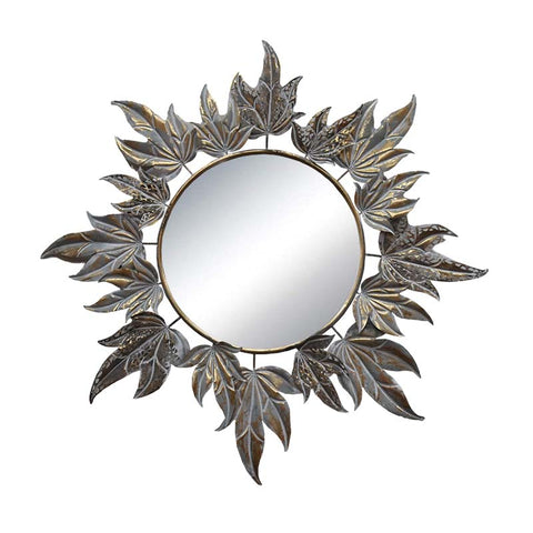 Florence Gold Wash Leaf Patterned Mirror