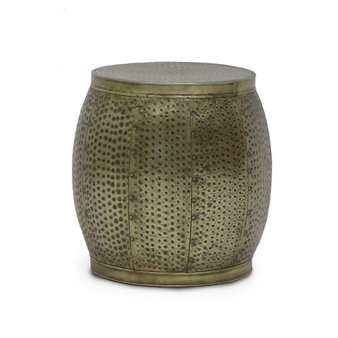Large Chandri Hammered Brass Textured Side Table - Eye Catching
