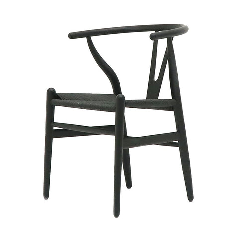 Joffre Dining Chair Black Rattan Weave & Oak Wood