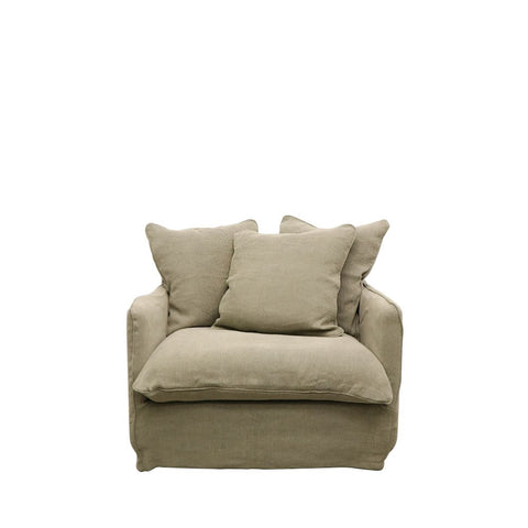 Lotus Luxurious Modern Slipcover Sofa / Lounge Armchair Khaki Colour