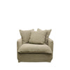 Lotus Luxurious Modern Slipcover Sofa / Lounge Armchair Khaki Colour
