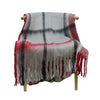Cross Check Lounge / Bed Throw - Red, Grey & Black